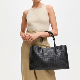 London Woven Leather Tote Bag
