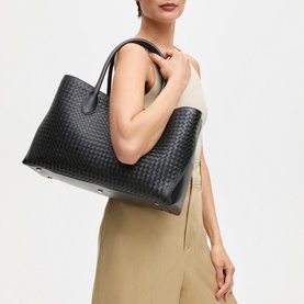 London Woven Leather Tote Bag