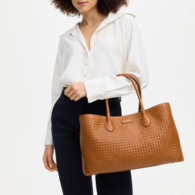 London Woven Leather Tote Bag