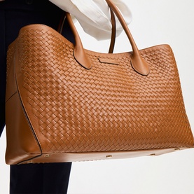 London Woven Leather Tote Bag