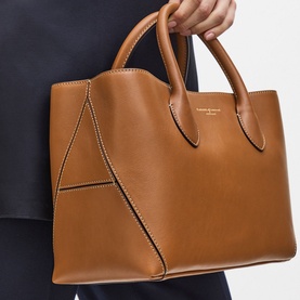 London Midi Smooth Leather Tote Bag