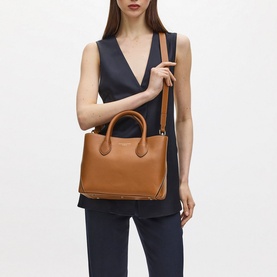 London Midi Smooth Leather Tote Bag
