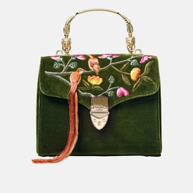 Mayfair&reg; Embroidered Birds of Paradise Midi Crossbody Bag