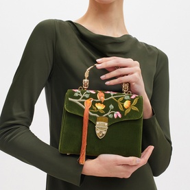 Mayfair&reg; Embroidered Birds of Paradise Midi Crossbody Bag