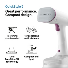 QuickStyle 5 Garment Steamer White Purple