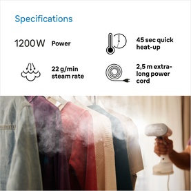 QuickStyle 5 Garment Steamer White Purple