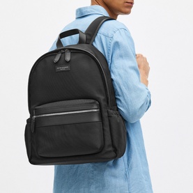 Leather-Trim Backpack