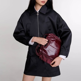 M Fringed Leather Bag