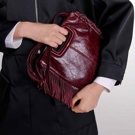 M Fringed Leather Bag