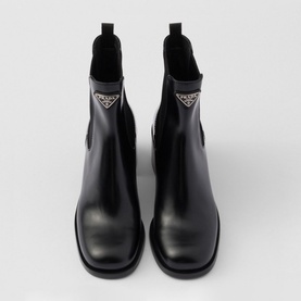 Brushed Leather Logo Boots