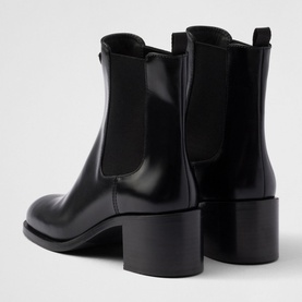 Brushed Leather Logo Boots