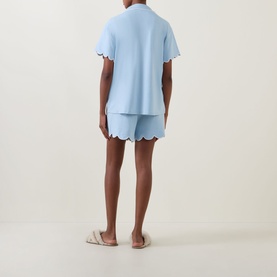 Scalloped Pyjama Shirt & Shorts Set