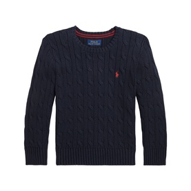 Polo Ralph Lauren Polo Player Logo Cable Knit Sweater 3-7 Years
