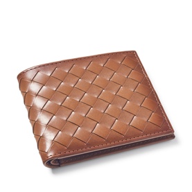 Woven Leather Billfold Wallet