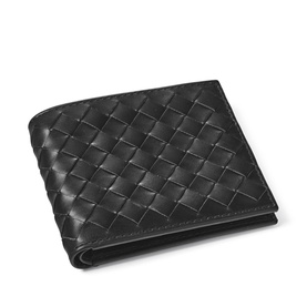 Woven Leather Billfold Wallet
