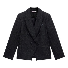 Boucl&eacute; Double Breasted Blazer