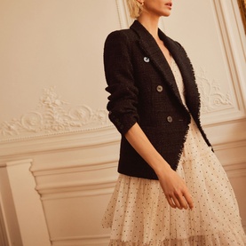 Boucl&eacute; Double Breasted Blazer