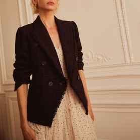 Boucl&eacute; Double Breasted Blazer