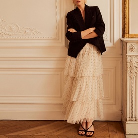 Boucl&eacute; Double Breasted Blazer
