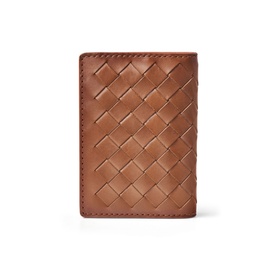 Double Fold Woven Leather Cardholder