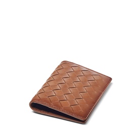 Double Fold Woven Leather Cardholder