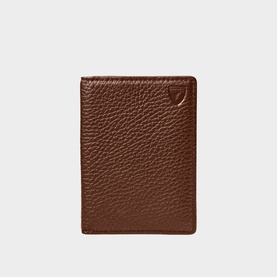 Double Fold Grained Leather Cardholder