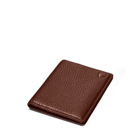 Double Fold Grained Leather Cardholder