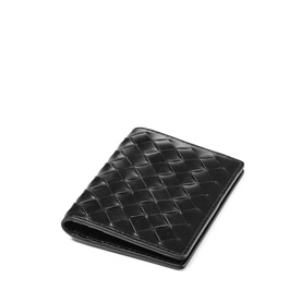 Double Fold Woven Leather Cardholder