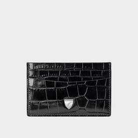 Patent-Croc Shield Logo Leather Cardholder