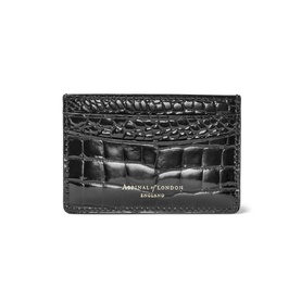 Patent-Croc Leather Cardholder