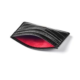 Patent-Croc Leather Cardholder