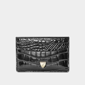 Patent-Croc Leather Cardholder