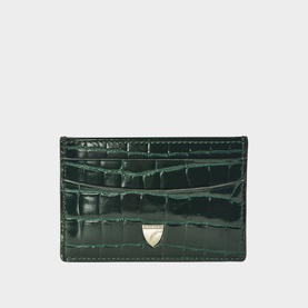 Patent-Croc Shield Logo Leather Cardholder
