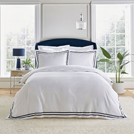 Abbot Duvet Set White Navy