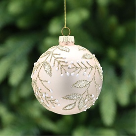 Glitter Leaf Round Tree Decoration
