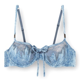 Denim Bow Balconette Bra