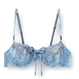 Denim Bow Balconette Bra