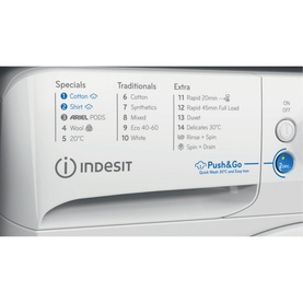 Indesit Washer 11kg White 1400 RPM Innex Push & Go