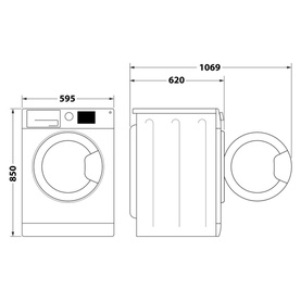 Indesit Washer 11kg White 1400 RPM Innex Push & Go