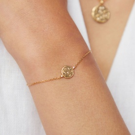 Aries Zodiac Pendant 18k Gold-Plated Bracelet