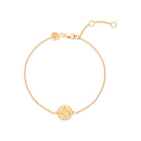 Gemini Zodiac Pendant 18k Gold-Plated Bracelet