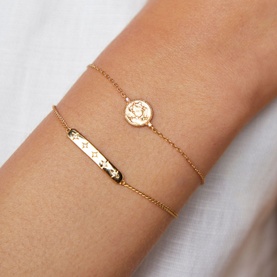 Gemini Zodiac Pendant 18k Gold-Plated Bracelet