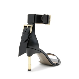 Noir Buckle Heeled Sandals