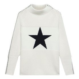 Star Contrast Stitch Sweater