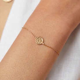 Sagittarius Zodiac Pendant 18k Gold-Plated Bracelet