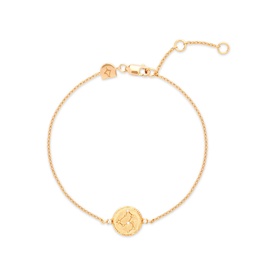 Leo Zodiac Pendant 18k Gold-Plated Bracelet