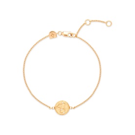 Pisces Zodiac Pendant 18k Gold-Plated Bracelet