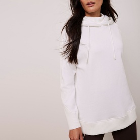 Ribbed Drawstring Hoodie
