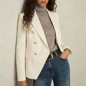 Tally Textured Double-Breasted Blazer