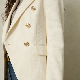 Tally Textured Double-Breasted Blazer